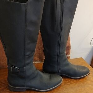 Women's Black Riding Style Boots In LeatherClarks